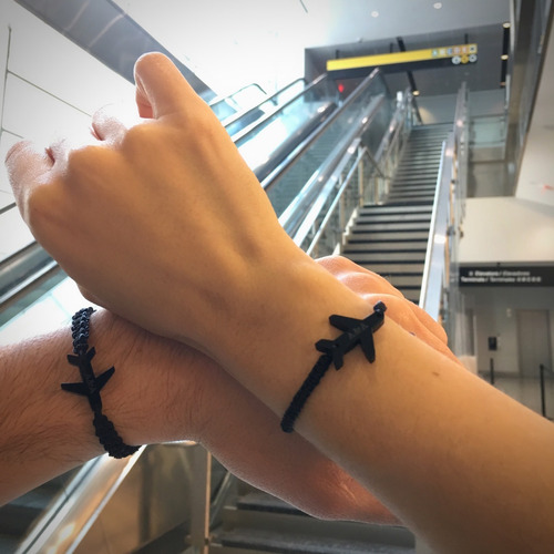 Pulseras Para Pareja Personalizadas Aviones Novios Regalo