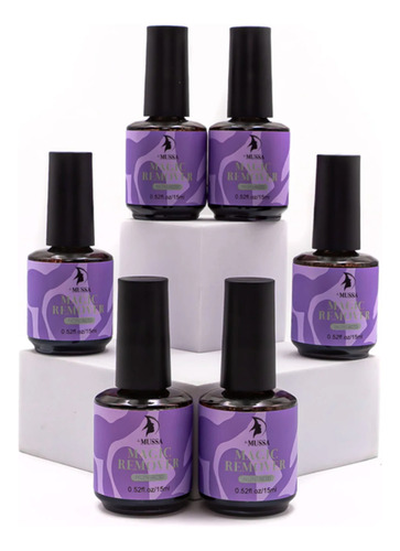 6 Remover Le Mussa Quita Gel Uv, Acrilico, Uñas 15 Ml