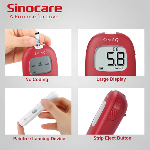 Glucómetro continuo Sinocare Safe AQ Smart rojo
