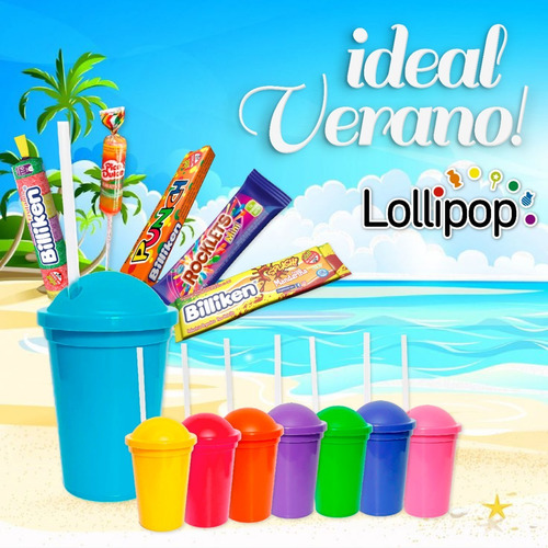 Golosinas Cumpleaños 002+vasos Surtidos - 15 Chicos Lollipop
