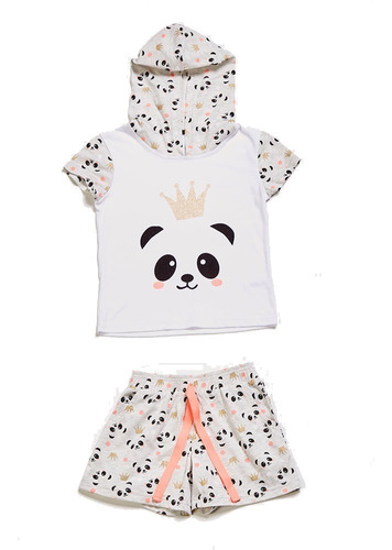 Pijama Niña Short Algodón Panda Kayser