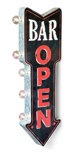 Bar Open Come In Marquee Led Sign Red 25  L De Doble Ca...