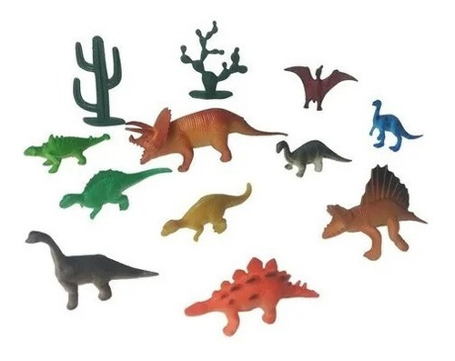 Juguetes Dinosaurios Kit Dinosaurio Goma 12 Piezas Dino Word