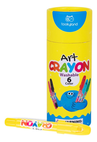 Set 6 Crayones Lavables Punta Retractil Lápices Cera