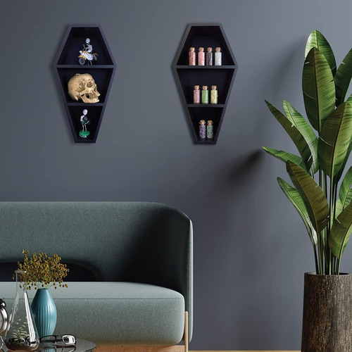Luna's Mystical Coffin Shelf - Horror Gothic Decor - Black F