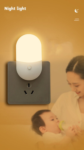 Luz De Noche Blanca Led Ajustable Para Mesita De Noche Para