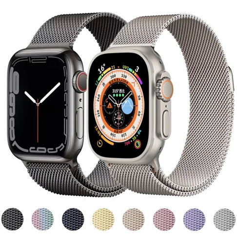 Pulso Correa Metálico Imán Para Apple Watch 42 44 45mm Ultra