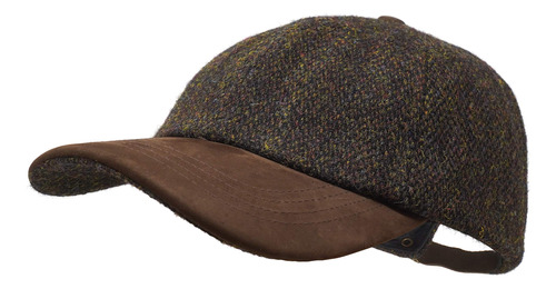 Munro - Gorra De Bisbol Premium - Harris Tweed Y Cuero Nobuc