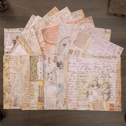Set Papeleria 20 Papeles Vintage Cartas Literatura Journal
