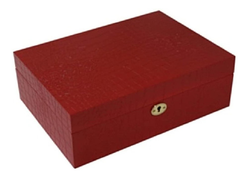 Caja De Joyeria Croco Color Rojo