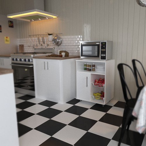 Mueble Microondas Rack Para Frutas Blanco Centro Estant