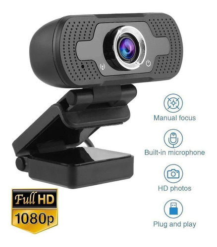 Webcam Câmera Full Hd 1080p Computador Plug & Play Microfone