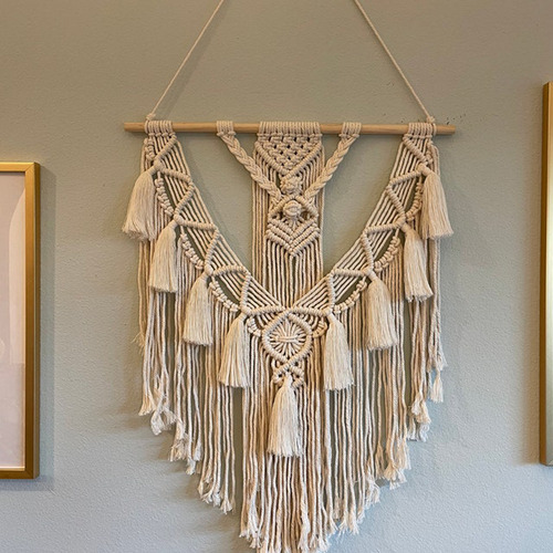 5004 Varas 5570cm Tapiz Bohemio Macramé Con Borlas