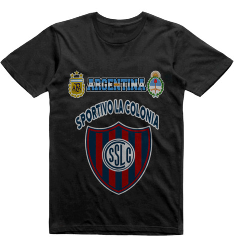 Remera Infantil Negra Sportivo La Colonia Sarmiento