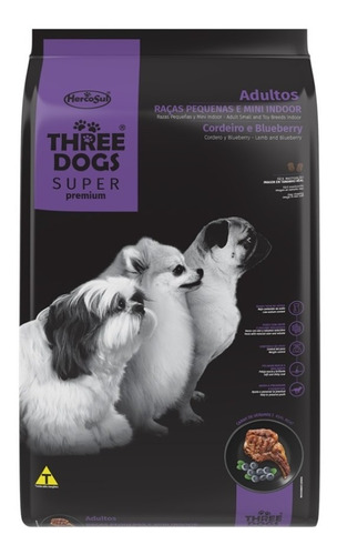 Ração Three Dogs Raças Pequenas Mini Indoor Cordeiro 10,1kg