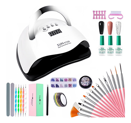 Lámpara De Uñas Led Uv 220w/57led + Set Completo De Manicura