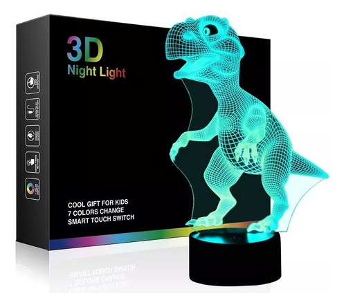 Luz Nocturna 3d De Dinosaurio Con Control Remoto Regalo