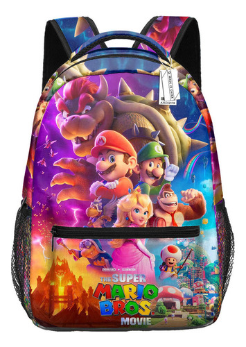 Mochila Super Mario Bros, Mochila Escolar De Gran Capacidad