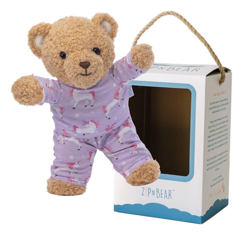 Zip N' Bear Zippy The Bear, Oso De Peluche Suave Con Pijama