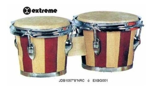 Extreme Exbg001 Bongos 7.5  Y 8.5  Rayas Nat/rojo Aro Cromo 