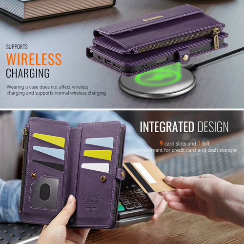 Funda Tipo Cartera Con Cierre De Piel Con Cordón Para Samsung Galaxy S25 Edge S24 Fe S23 Plus S22 Ultra S21 A16 A56