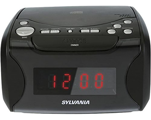 Sylvania Alarm Clock Radio Con Reproductor De Cd Y Carga Usb