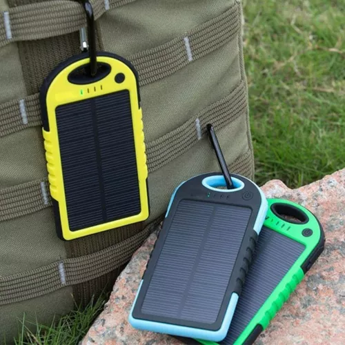 Cargador solar, cargador portátil de batería solar resistente al agua,  resistente a los golpes, a prueba de polvillo, banco de baterías USB doble  para