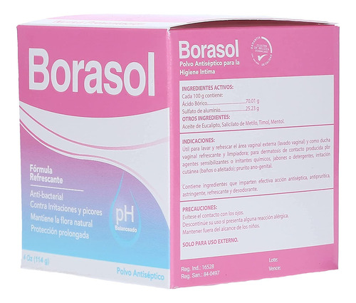 Borasol Antiseptico Polvo Refrescante Desodorante Y Lavado V