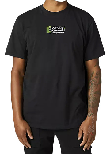 Remera Mangas Cortas Fox Kawasaki Premium / Kawi Ss Cut