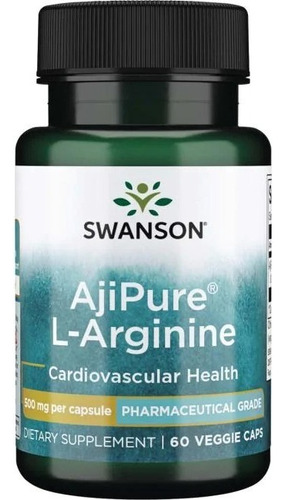 Ajipure L-arginina 60 Caps 500 Mg Swanson Sis Cardiovascular