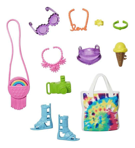 Barbie Accesorios Neon Festival Pack Con 11 Piezas De Narra.