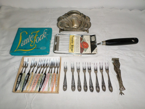 Lote 8 Tenedores Copetin Gamuza 12 Little Fork Pinza Y Otros