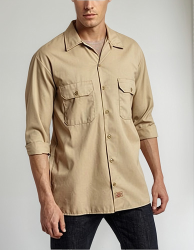 Dickies Camisa De Trabajo Manga Larga Tallas Grande Y Alto P