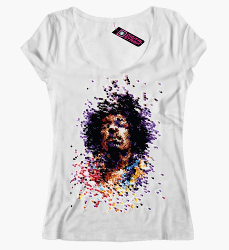 Remera Jimi Hendrix 3 Rock Mujer Estampado Digital Stamp Dtg