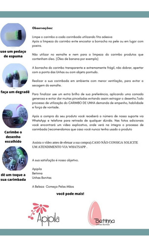 Kit 01 Carimbo Duplo Betinna E 02 Esmaltes Betinna