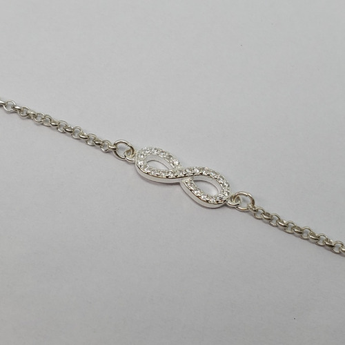 Imagen 5 de 7 de Cadena Plata Rolo Con Dije Infinito Con Cubic