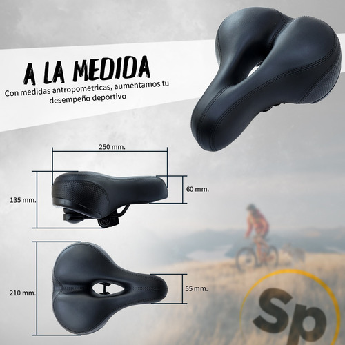 Imagen 3 de 10 de Asiento Para Bicicleta Negro C/reflejante New Century Vazher