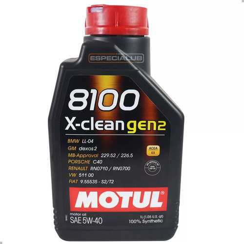 Óleo Motul 8100 5w40 X-clean Gen2 Para Motor De Carro 1l