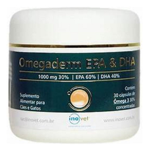 Omegaderm 30% Epa E Dha- 1000 Mg - 30capsulas - Cães E Gatos