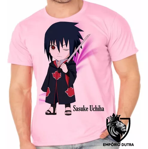 Camiseta blusa Manga Naruto Sasuke Uchiha