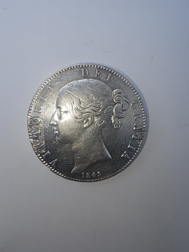 Moneda 1 Corona Young Victoria De 1845 De Plata 