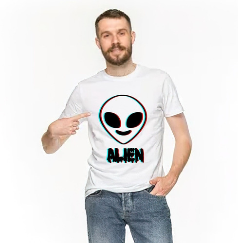 Playera Hombre Alien Ovni Extraterrestre Ufo 3d Punch