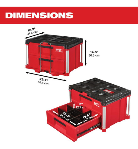 Caja De Herramientas Milwaukee Packout De 2 Cajones 48-22-84