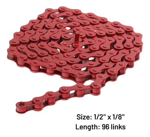 Cadena De Bicicleta De Una Velocidad Roja 1/2 | MercadoLibre