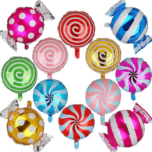 Juego Globos Caramelo Dulce Con Tema Caramelos Globos Papel