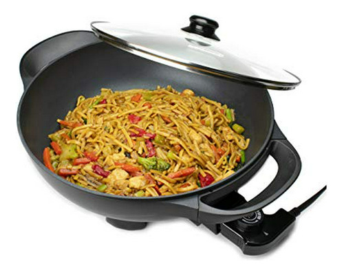 Wok Eléctrico Brentwood Sk-69bk 13  Antiadherente Con Tapa D