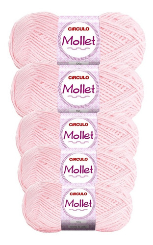 Lã Mollet 100g Crochê / Tricô - Círculo - 5 Novelos Cor 3027 - Iogurte