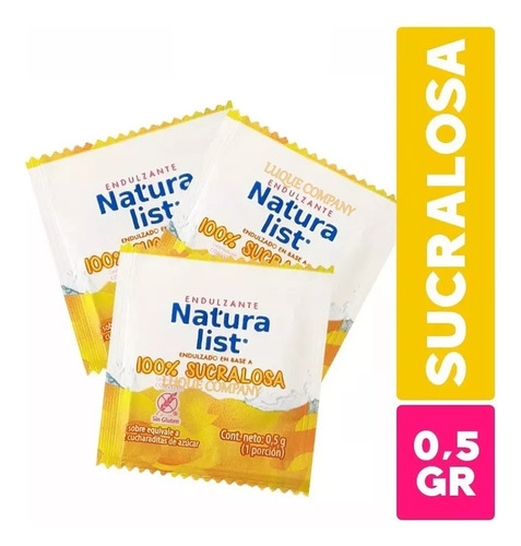 Endulzante Sachet 100% Sucralosa Natura List (500 Unidades)