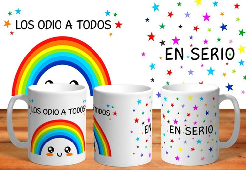 Taza - Tazón Los Odio A Todos Humor De Cerámica.