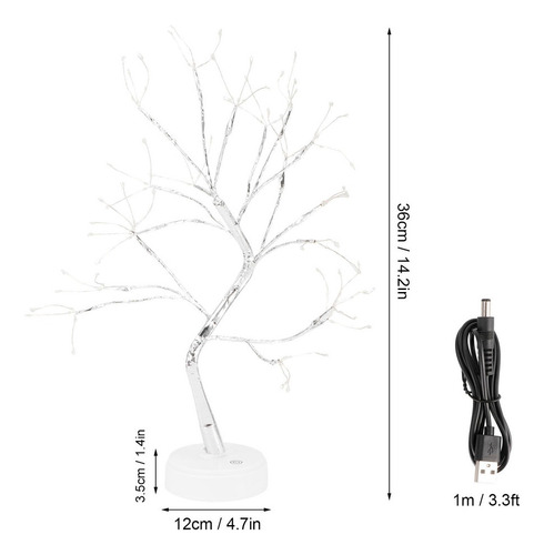 Luz Nocturna Led, 108 Led, Lámpara De Árbol De Bonsái, Bater